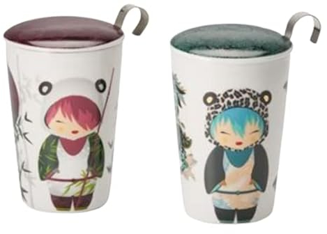 Cha Cult teemando® Teaeve® Kräuterteetasse Little Animals Porzellan, 3-teilig, doppelwandig 2-fach sortiert, 0,35 l