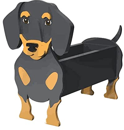 JILIP Dackel Hund Pflanzer Blumentöpfe, T Blumentopf, Schöne Schreibtisch Aufbewahrungsbox Blumentopf Pflanzenbehälter Rahmen, für Terrassentopf (Size : 9.4 * 7inch)