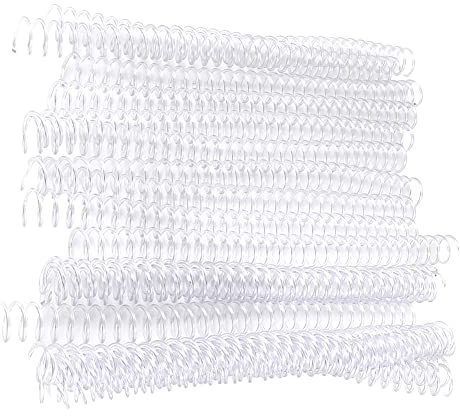 20 Stück 30 Loch, Bindering Federspirale 11 Mm Spiralbindung Loses Blatt Kunststoffrücken, Klar Ringe für A4-Papier 13 Mm Transparent (19 mm * 30 Löcher, transparent, 20 Streifen)