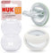 NUK MommyFeel Baby Dummy | 0-9 Months | Breastfeeding Friendly Soothers | BPA-Free Silicone | Mint & Off White | 2 Count