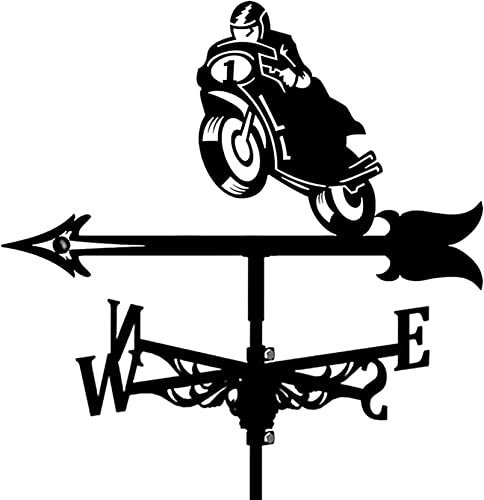 ROLTIN Piquet de Jardin girouette en métal girouette de Moto girouette de Jardin décoration de Cour kit d'indicateur de Direction du Vent girouette de Ferme en Fonte