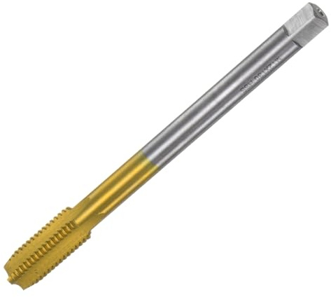 uxcell Metric Thread Tap M12 x 1.75 H2 130mm Extra Long Titanium Coated High Speed Steel 6542 Straight Flute Screw Thread Milling Machine Taps Threading Tapping Repair Tool