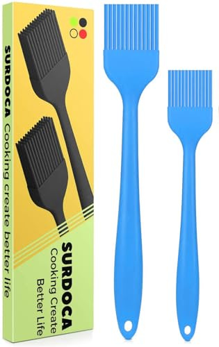 SURDOCA Backpinsel Silikonpinsel Küchenpinsel kochpinsel- 8.2+10.1 BPA-freies Silikon in Lebensmittelqualität Pinsel Küche, 446℉ (230℃) Wärmebeständigkeit Pinsel Backen BBQ Grillpinsel