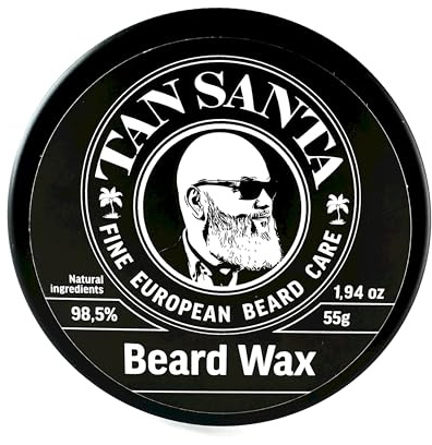 Tan Santa Beard Wax/Balm/Butter for Men With Bergamot Oil and Beeswax - Softener and Moisturizer for the Modern Man