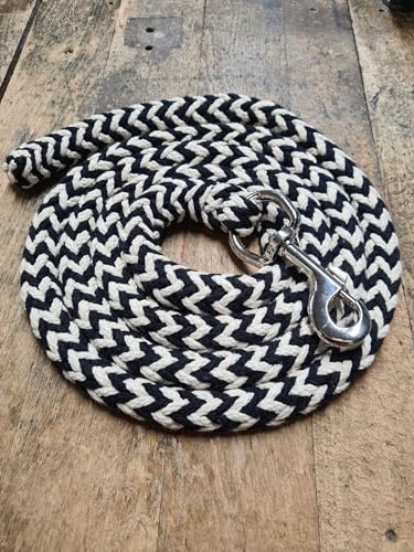 Jumbo Führstrick mit Karabiner Silber, schwarz Natur, 3m
