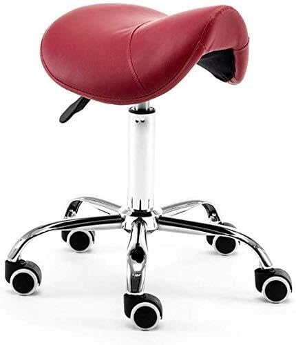 Rollhocker mit Rollen Kosmetikhocker Hocker Höhenverstellbarer Hocker mit Ledersitz und Rollen Kosmetik Praktischer Arbeitshocker Drehstuhl Rollhocker