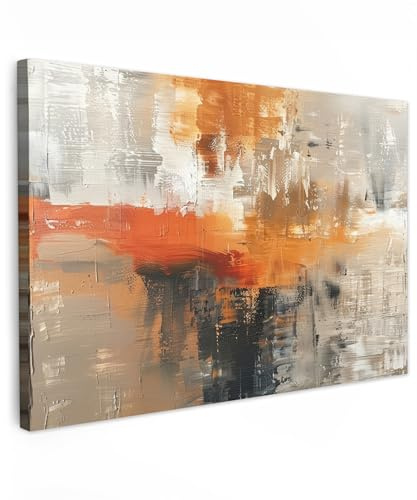 MuchoWow© Wandbilder Groß XXL Schlafzimmer Home Deko Wohnung Bild | 120x80 cm - Wohnzimmer Fotoleinwand Wand Bilder Leinwand Wall Decor Modern - Kunst - Abstrakt - Gold - Grau