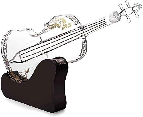 Rödvinkaraff, kristallkaraff för vin, Karaffset Personlig karaff 1000 ml 3D-fiolformad dispenser for spritkaraff med glasställ Hantverksvinflaska Heminredning