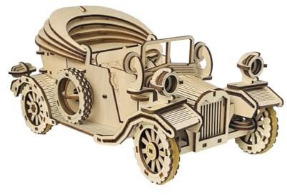 ToyGhillied 3D Auto Holzpuzzle Modellbausatz, 220 Teile DIY Retro Cabrio Holz Puzzle Modellbau, Selbstmontage Mechanisches Holzbausatz Weihnachten Deko Bildung Erwachsene