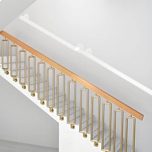Whnoorher Handlauf für Treppengeländer, Haltegriff aus Metallschmiedeeisen, 60 cm, 80 cm, 90 cm, 120 cm, 150 cm, Treppengeländer, quadratische Stützgeländer(100cm)