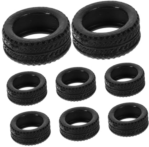 VICASKY 8pcs Rubber Tire Skin for Scale Car Models Toy Car Wheel Accessories for Enhanced Performance and Fit for Miniature Vehicles