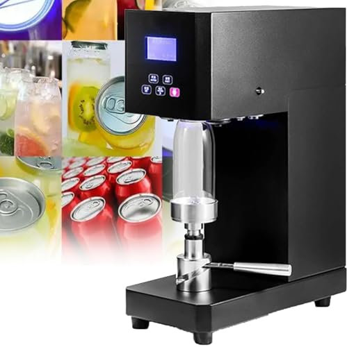 YANGYMM 370W Electric Can Sealer, Commercial Can Sealing Machine Height Adjustable, Pertain Mouth Diameter 5.5Cm/2.2Inch Bottle, Tin Can Sealer Machine for Commercial Home Use,Black