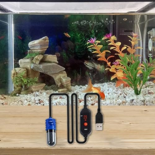Mini riscaldatore USB per acquario con termostato, termostato riscaldatore per acquari piccoli (10 W)