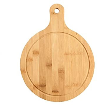 AOFCESQY Tagliere Tagliere in bambù Tagliere Rotondo in Legno Tagliere da Cucina Tagliere in Legno massello di bambù Tagliere per Pizza Pane Frutta Tagliere da Appendere Tagliere