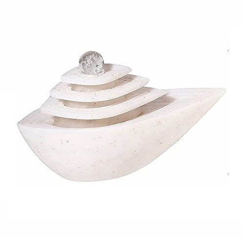 Fontane da tavolo Fontana da tavolo for interni con luci a LED Sfera rotolante Fontana da tavolo rilassante Zen Cascata Feng Shui Cascata Decorazioni for la casa Centrotavola, dimensioni desktop picco
