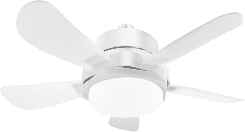 oxylops Ventilatore Soffitto con Luce LED,Ø40 cm,6 Velocità Silenzioso,Comando App/Telecomando,E27 con Base Inclusa,3 Temperature Colore,Reversibile Estivo/Inverno,Installazione Senza Operai (white)