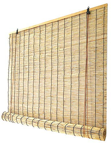 Bamboo Store Rollos, natürlicher Sonnenschutz, isolierende Retro-Vorhänge, einfach zu installieren, für Balkon, Innenbereich, Terrasse, 50 x 60 cm