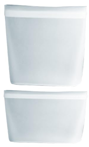 Sacs de rangement réutilisables pour aliments - Sacs de rangement alimentaires réutilisables en silicone - Protection contre les fuites - Impression