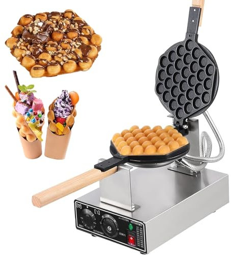BOOZXCV Gaufrier à Bulles de crème glacée Burger Make Bubbles, Gaufrier à Bulles Chauffant Double Face 1400W, Pain feuilleté au Four à gâteau en acie