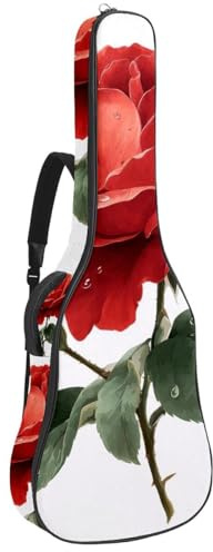 Gitarrentasche für Akustikgitarre, 101,6 cm, 104,7 cm, 1 cm dick, Schaumstoff, weich gepolstert, für Akustik-, E-Bass, klassische Gitarre, Kunst, bunte Schmetterlinge und Blumen, Multicolor 08