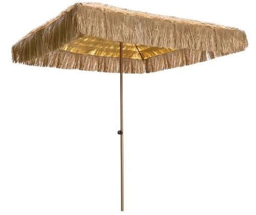 XQJLBZA Parasol Rectangulaire en Paille de 180 CM/200 CM de Style Hawaïen, Imperméable, Protection UPF 50+, Portable, pour Terrasse, Jardin, Plage, Piscine