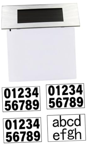 UKCOCO Plaque Numéro Maison Solaire LED Étanche pour Extérieur Éclairage Blanc Numéro Adresse Lumineux à Énergie Solaire Installation Facile pour Porte et Mur