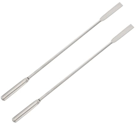 Gogogmee 2 pezzi Spatola Laboratorio Doppia Estremità in Acciaio Inossidabile Micro U-shape e Paletta Piatta per Campionamento Preciso e Miscelazione Chimica