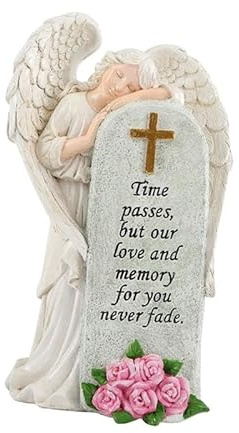 FytStycale Cemetery Grave Angel Statue Garden Decor Decoration Decorative Cute Gravestone Figurine Sculpture for Lawn Bookshelf Desktop