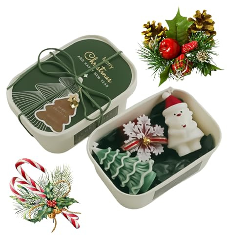 Duftkerzen – leichtes Aromatherapie-Set, Winter-Weihnachtsbaum-Wachskerzen für Familie, Geburtstag, Herbst, Valentinstag, Zuhause, drinnen und draußen, entspannender duftender