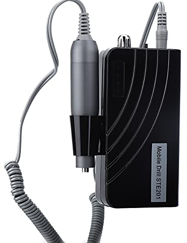 Dioche Máquina Pulidora de Uñas Eléctrica Profesional de 30000 RPM, Herramienta de Taladro de Uñas de Alta Velocidad con 6 Cabezales de Pulido para Manicura, Pedicura, (Negro clásico (normativa