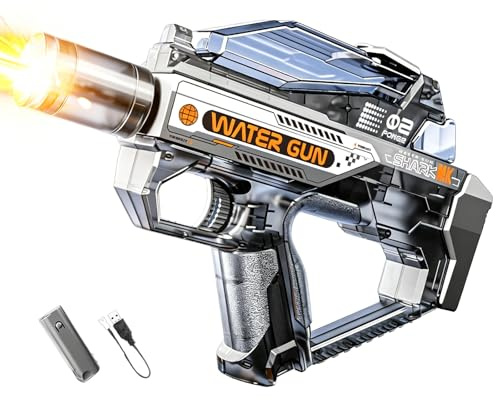 Elektrisk vattenpistol, automatisk vattenpistol, elektrisk vattensprutpistol, elektrisk vattenpistol för vuxna, automatisk sprutpistoler, för sommar, utomhus, pool, strandfest