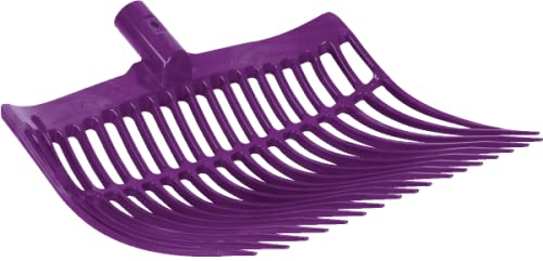 horizont Schwedengabel lila, aus stabilem Kunststoff, 40 cm breit, 18 Zinken, Heugabel für Pferd, Hof und Stall, Dunggabel ohne Stiel, Mistgabel, Bollengabel