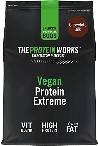 Protein Works - Vegan Protein Extreme, Premium Vegan Protein Powder, Plant-Based Protein Shake, Essential Amino Acids, Vitamins & Minerals, Low Sugar, Chocolate Silk, 28 Servings, 1kg