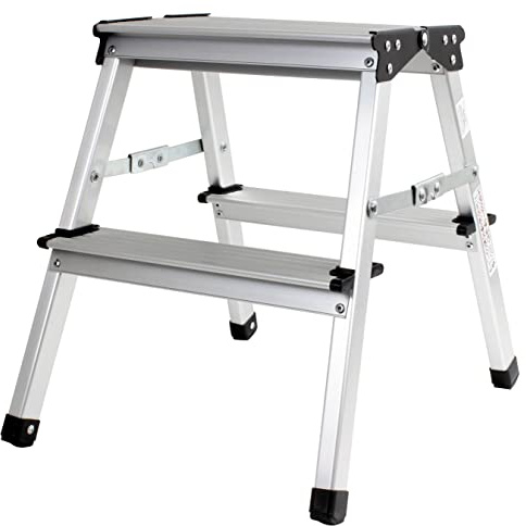 ProDec Compact Aluminium Folding Step Up Platform, 150kg Load Capacity | Lightweight 2-Step Hop Up for Decorating, Painting & DIY, Non-Slip, EN14183 Certified, Folds Flat