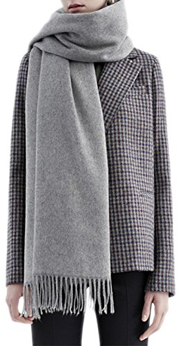 Kaschmir Langer Schal Umschlagtuch Damen Mädchen Deckenschal Winterschal Wollschal Dick Weich Wraps für Frühling Herbst und Winter (Grau A)