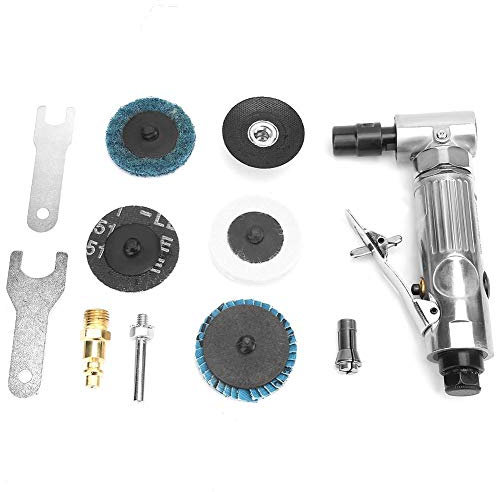 Compras Locas Pulidora 90 Angular Pistola de clavos neumática, grado industrial 90 grados plegadora neumática amoladora con disco de pulido de 2 pulgadas MBSP