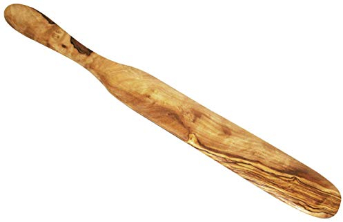 KeboLiv Palette/Crèpewender aus Olivenholz, handlich, aus einem Stück handgefertigt, mit Einer traumhaft schönen Maserung, 35 cm