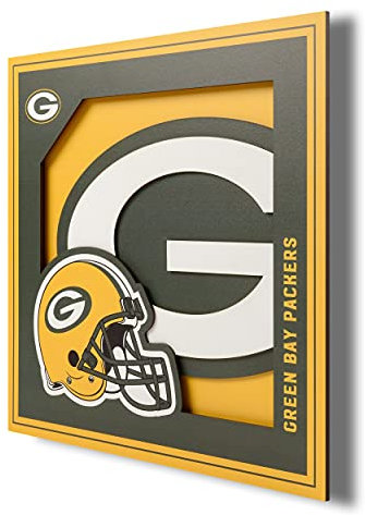 YouTheFan NFL Green Bay Packers 3D-Logo-Serie Wandkunst – 30,5 x 30,5 cm