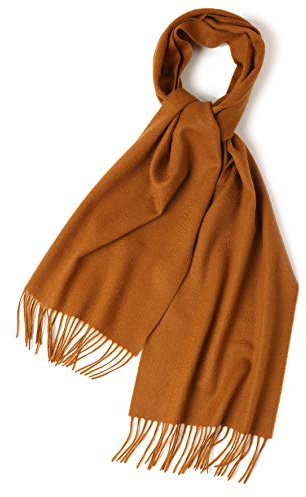 Prettystern weicher Wollschal einfarbig mit Fransen für Herbst Winter Herren und Damen