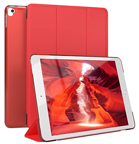 EAZY CASE - Skyddshölje för iPad 10,2 2019/2020/2021 Smart Cover Tablet Smartcase med ställfunktion Flip ståfunktion Sleep Wake Up Syntetiskt läder Röd