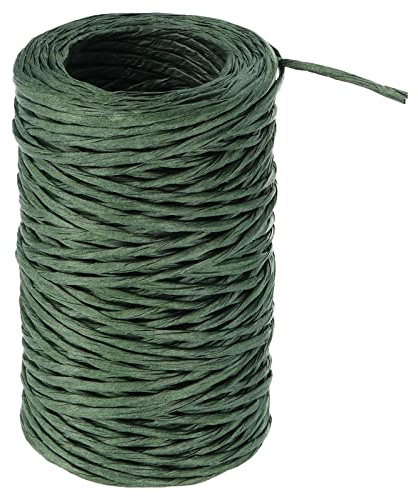 PATIKIL 164 Feet Floral Bind Wire Wrap Twine, 2mm Florist Wire Iron Wire Paper Covered Vine Wrapping Binding Wire for Flower Bouquets, Green