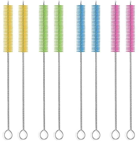 8 Stück Strohhalm Reinigungsbürste, 20cm Strohhalmbürste, 15mm Borsten | Leichten Reinigung,Lange Strohhalm Bürste, Flaschenbürste Dünn für Babyflaschen, Trinkhalme, Teekannen und Mehr