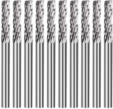 BALUGAEA Hartmetall Frässtifte Set mit 3 mm Schaft, 10 Stück Typ A Doppelschnitt-Frässtifte, Rotationsfräser für Metall, Zur Metallschnitzen, Polieren, Gravieren, DIY-Holzbearbeitung Frässtift