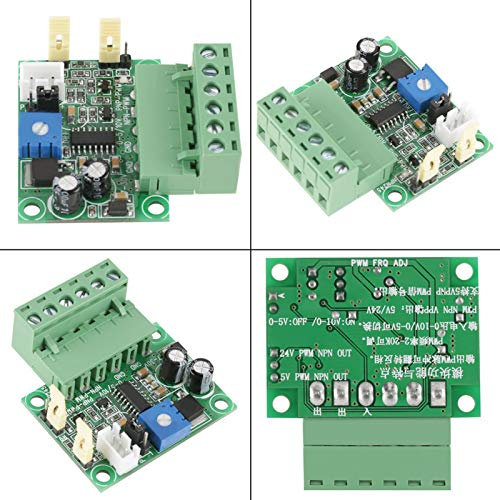 Akozon Vielseitiges 0-5V/0-10V Analogeingangsspannungs-zu-0-100%-PWM-Signalkonvertermodul, 2KHZ-20KHZ Frequenzbereich, Einstellbares Potentiometer, PNP-PWM- und NPN-PWM-Ausgänge