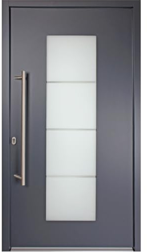 kuporta Alu-Kunststoff Haustür SORI DOOR - Eingangstür in anthrazit 100 x 200 cm DIN rechts inkl. Stoßgriff-Set
