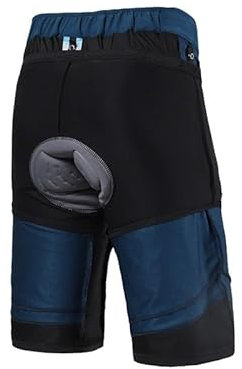 Fahrradshorts 5-Zoll-Innenshorts Anti-Rutsch-Mountainbike-Shorts for Herren Ultra-atmungsaktive Radhose for Downhill- und Trail-Radfahren Geeignet for Mountainbiken und Outdoor-Aktivitäten(Dark Blue,E