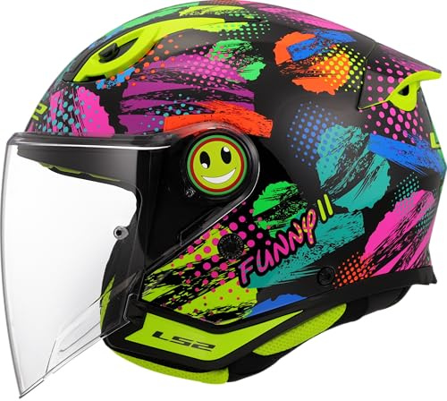 LS2, Casco Moto Jet para Niños FUNNY II JOY Gloss Black, M