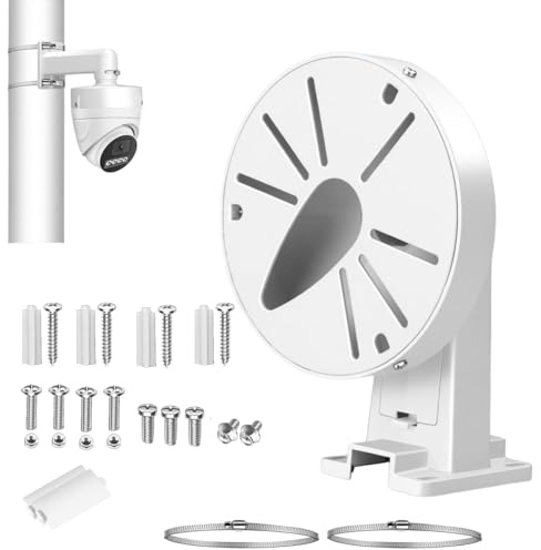 CTXSumTec 8 Security Camera Vertical Pole Mount Bracket, Aluminum Alloy Indoor Outdoor Wall Mount L-Type Bracket for Dome Surveillance Cameras CCTV Security Dome IP Camera Mounting