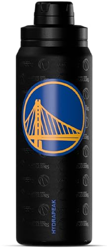 Hydrapeak x NBA Officially Licensed Golden State Warriors 26 oz Active Water Bottle with Chug Lid and Handle Reusable Stainless Steel Double Wall Insulated Sports Gift