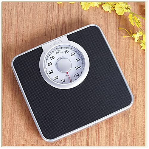 7LiuYueFei6 Bilancia pesapersone Professionale 180kg Bilancia Meccanica Bilancia da Bagno con quadrante Oversize Base Robusta, precisione, Antiscivolo, Nero